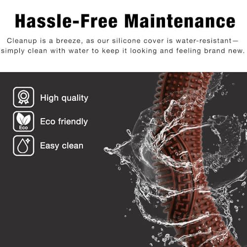 SEGADEN Massage Grip Soft Silicone Car Steering Wheel Cover Universal Anti-Slip Design 13-16 inch Protective Case Brown - color: Brown