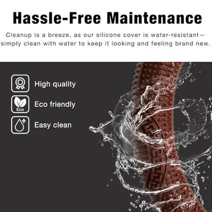 SEGADEN Massage Grip Soft Silicone Car Steering Wheel Cover Universal Anti-Slip Design 13-16 inch Protective Case Brown - color: Brown