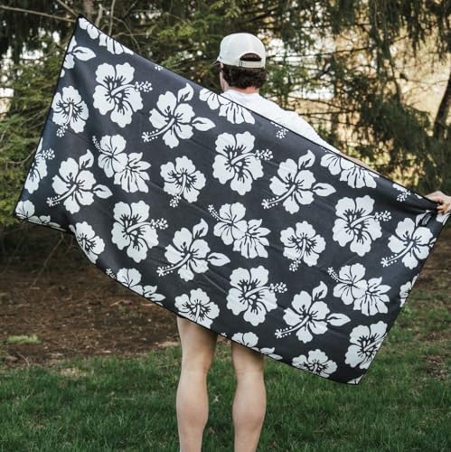 Sprints Athletic Running Towel, Full-Sized, Car Seat Cover - Performance Microfiber (Flex on the Beach - Black) - color: Flex on the Beach - Black