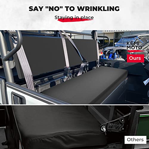KEMIMOTO Front Bench Seat Cover Compatible with Kawasaki Mule PRO-FXT DXT FX DX 2015-2026 Replace OEM Part KAF080-039 Black Rear Seat Cover - color: Black
