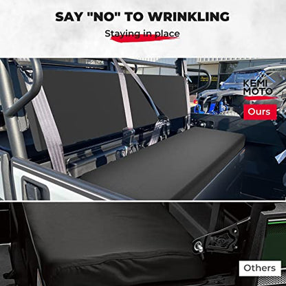 KEMIMOTO Front Bench Seat Cover Compatible with Kawasaki Mule PRO-FXT DXT FX DX 2015-2026 Replace OEM Part KAF080-039 Black Rear Seat Cover - color: Black