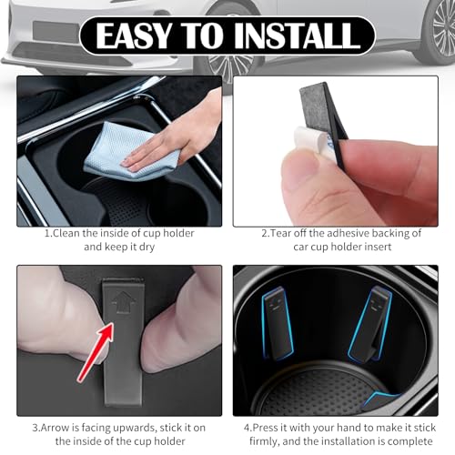 6PCS Car Cup Holder Insert Silicone,Anti-Shake Curve Car Coasters Cupholder Stabilizer for Holding Cups/Bottles,Universal Self-Adhesive Cupholder Insert for Cars/SUVs/Trucks