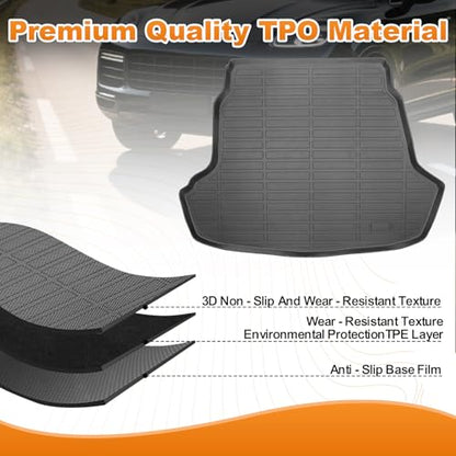 Trunk Liner for 2015-2019 Hyundai Sonata and 2016-2020 Kia Optima 3D Custom Fit All-Weather TPE Material Waterproof Car Cargo Liner Mat, Black - color: 2015-2019 Hyundai Sonata