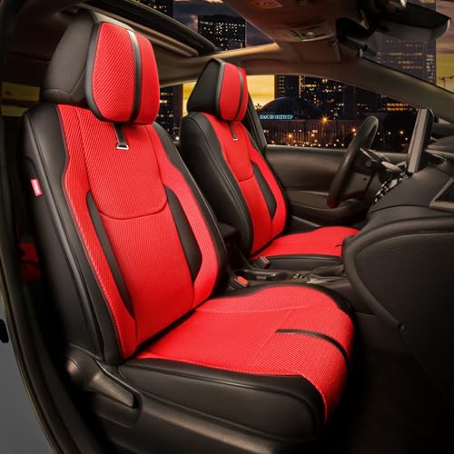 Drive Series Front Row Set Seat Covers Universal for Cars Trucks SUV, Red, CA-SC-Drive-F-RD - color: Red, size: Front Row, style: Drive Series