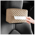Car Tissue Holder, Car Standard Tissue Holder, PU Leather Backseat Tissue Box, Cars Tissue Box Holder, Napkin Holder for Cars, Fit for 120 Standard Tissues Cover- Beige - color: Beige