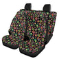 Howilath Hippie Style Dog Paw Print Universal Fit Car Seat Cover Set of 4 Front Back Seat Cushion Protectors Auto Accessories for Men Women - color: Hippie Style Dog Paw Print