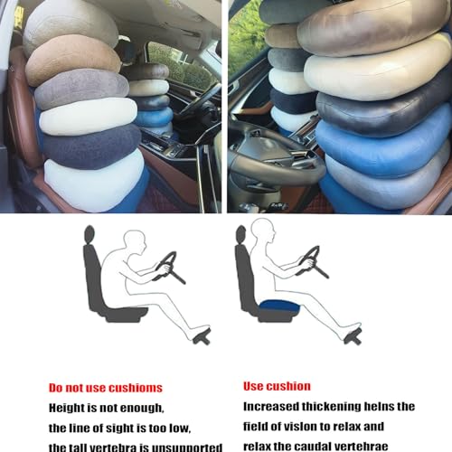 adult car seat booster for height/drivers seat booster cushion for adults-Increase The Field of View by 12cm/4.7in,Plush shell, breathable,with handle,easy to carry,for Cars,Office,Home（Light Brown） - color: Plush-light Brown