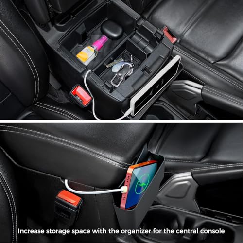 DIAMOOKY 4PCS Upgraded Center Console Organizer for Jeep Wrangler JL JLU 4xe 2018-2026 & Gladiator JT 2020-2024 2025 2026 Accessories Gear Shift Side Tray Hanging Armrest Storage Box (Not for JK/JKU)