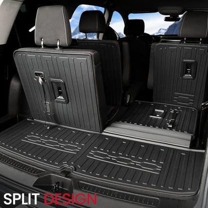 Cargo Mat Backrest Mats 2-in-1 Design for 2017-2023 GMC Acadia 6/7 Seats Accessories, All-Weather TPE Trunk Mat Cargo Liner Protector SLE/SLT/AT4/DENALI(Cargo Mat with Backrest Mats)