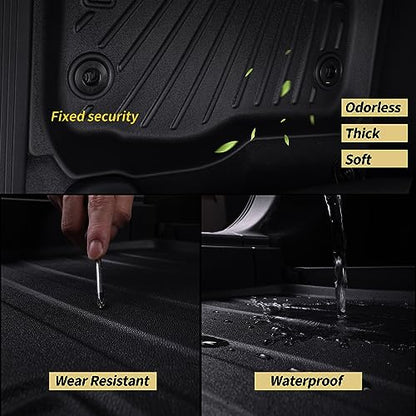 Floor Mats for Kia Carnival 2022 2023 2024 2025 8 Seats (Not for Hybrid & Prestige with Trunk Mat Fit LX w/seat Package, EX, SX, All Weather Car Floor Liners & Cargo Liner Accessories