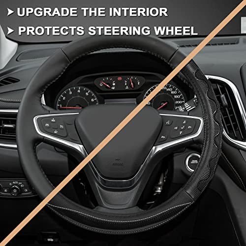 GIANT PANDA Steering Wheel Cover for Chevy Silverado - Car Steering Wheel Cover for Chevrolet Colorado Tahoe - Black - color: A-Black