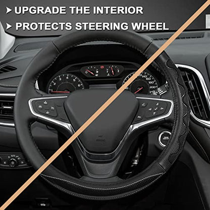 GIANT PANDA Steering Wheel Cover for Chevy Silverado - Car Steering Wheel Cover for Chevrolet Colorado Tahoe - Black - color: A-Black