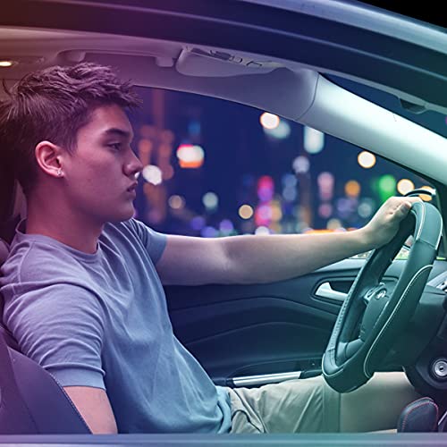 Car Pass Color Piping Microfiber Leather Universal Fit Steering Wheel Cover,Perfectly fit for 14.5-15 inches Suvs,Vans,Trucks,Sedans,Cars,Automotive(Black & Gray or Grey) - color: Grey
