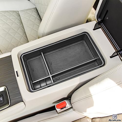 RUNROAD Center Console Organizer Tray Compatible with Nissan Altima 2019 2020 2021 2022 2023 2024 2025 Accessories, Insert Armrest Tray Secondary Storage Box Coin Holder Console Dividers, Black - color: Black