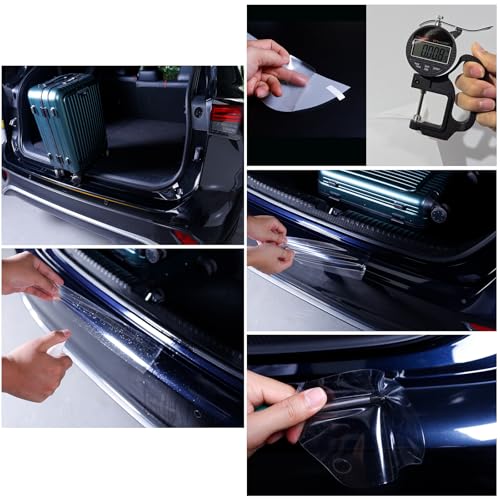 Car Rear Bumper Protector 8.5 Mil Clear PPF Film for Car Paint Protection, Universal Door Entry Edge Guard & Scuff Plate Protector, Invisible Anti-Scratch Door Step Wrap for Cars, SUV, Trucks - size: TPU 8.5 mil 35.43"L x 3.94"W