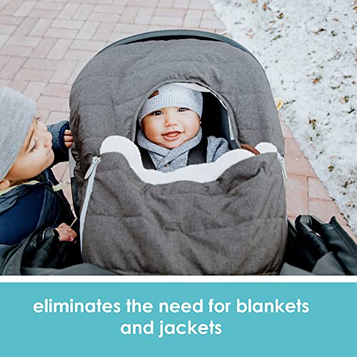 JJ Cole Baby Car Seat Cover, Blanket-Style Baby Stroller & Baby Carrier Cover, Heather Gray - color: Heather Gray