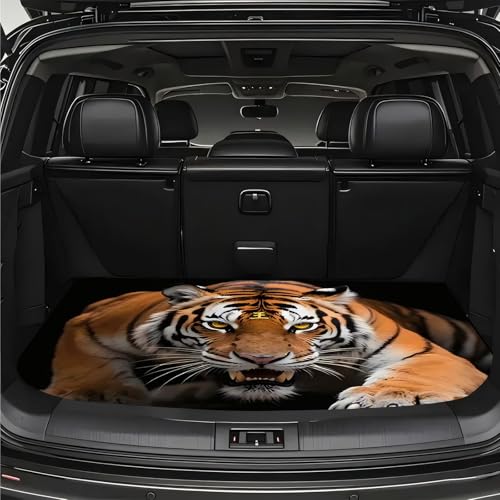 Universal Car Trunk Mat, All Weather Trunk Protection Cargo Liner, Stylish Vehicle Interior Accessories, Durable Cargo Mat Rear Trunk Line Suitable for Most Car (Tiger Staring Pattern, 29" x 39") - color: Tiger Staring Pattern