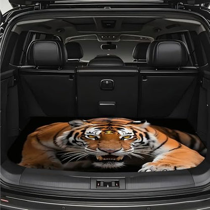 Universal Car Trunk Mat, All Weather Trunk Protection Cargo Liner, Stylish Vehicle Interior Accessories, Durable Cargo Mat Rear Trunk Line Suitable for Most Car (Tiger Staring Pattern, 29" x 39") - color: Tiger Staring Pattern