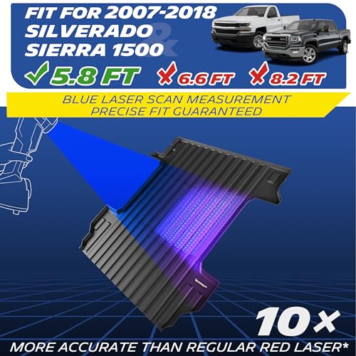 MICHELIN Truck Bed Mat for 2007-2018 Chevy Silverado/GMC Sierra 1500 5.8 FT / 69.3" (2007 New Body Only), All-Weather Truck Bed Liner, Custom Fit, Durable TPE Bedliner, Non-Slip - size: 2) Silverado/Sierra 1500 | 07-18 | 5.8 FT
