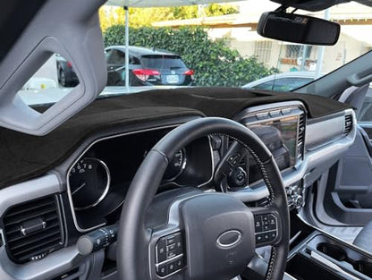Yiz Dash Cover Mat Custom Fit for Ford F150 2021 2022 2023 2024 2025 2026 with Light Sensor w/o Headup Display, Dashboard Cover Pad Carpet (21-24 Black) J184 - color: 21-26 Black