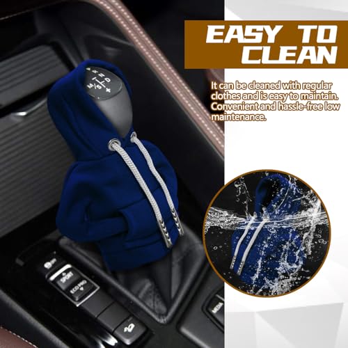 Gear Shift Hoodie, Gear Shift Cover, Funny Car Gear Shift Cover, Automotive Interior Cute Gadgets, Automotive Interior Accessories and Decoration (Blue)