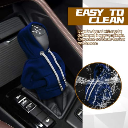 Gear Shift Hoodie, Gear Shift Cover, Funny Car Gear Shift Cover, Automotive Interior Cute Gadgets, Automotive Interior Accessories and Decoration (Blue)