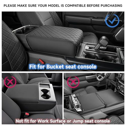 Center Console Cover Compatible with 2021 2022 2023 2024 2025 2026 Ford F150, Fully Covered Anti-Scratch Armrest Cover for car, Middle Interior Accessories (Bucket Seat Only) - size: 2021-2025 F150 Bucket Seat