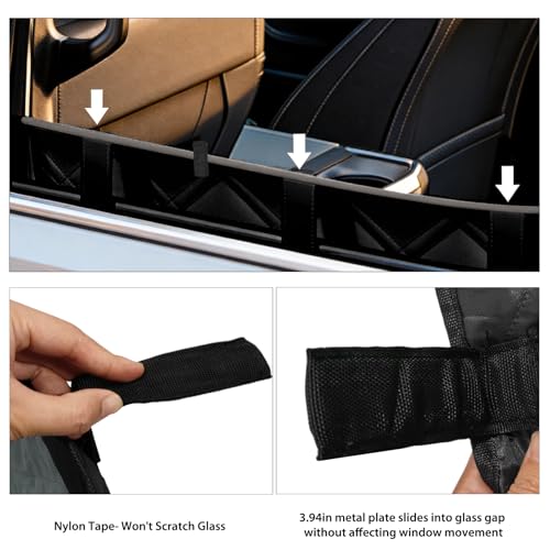 [2 Pack] Car Door Protector for Dogs, Fits Full-Size SUVs & Trucks, 20% Larger Anti-Scratch PU Leather Door Guard with Stay-in-Place Metal Inserts, Includes Bonus $9 Dog Safety Seat Belt - Black
