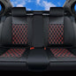 Huidasource Rear Seat Cover, Nappa Leather Back Seat Cover Velcro Adjustable, Compatible with Armrests, Seat Belts, Child Safety Seats, Fit for Most Cars SUVs Trucks (Back Row/Black&Red) - color: 01R# Black & Red01, size: Back Seat Cover