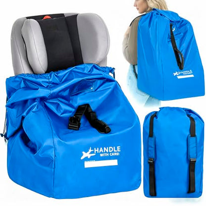 Car Seat Travel Bag for Airplane, Large Waterproof Car Seat Bags Fits Most Infant Car Seats, Convertible Car Seats, Booster Seats, Car Seat Bases, Adjustable Shoulder Strap, Blue - color: Blue
