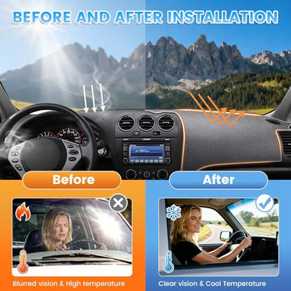 KUST Gray Dash Cover Compatible with Nissan Altima 2007-2012 Dashboard Cover Accessories for Altima Non-Slip Polyester Dashboard Mat Custom Fit Center Console Sunshield Protector - size: Altima 07-12(Gray)