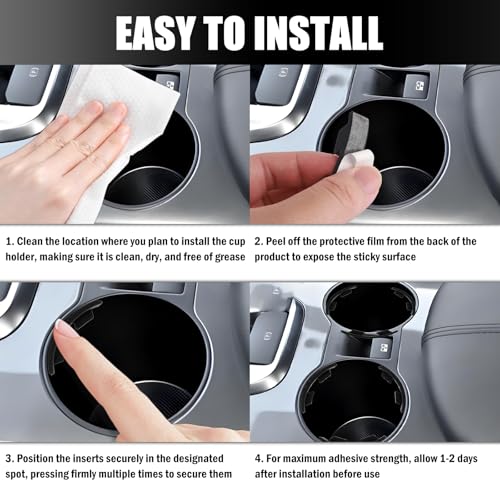 6PCS Car Cup Holder Insert Limiter Silicone,Curved Leaf Cup Holder Inserts for Car to Avoid Water Cups Shaking,Universal Self-Adhesive Cupholder Insert for Cars,SUVs