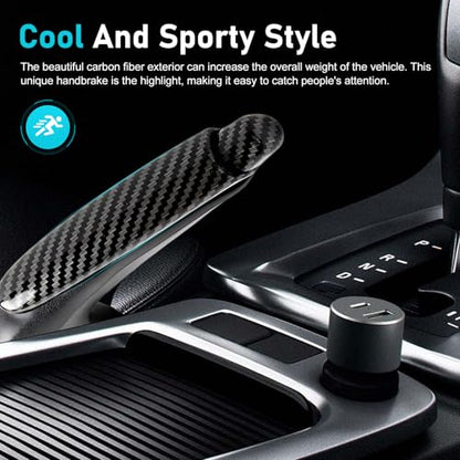 Emergency Brake Parking Handle Cover, ABS Car Handbrake Protector, Carbon Fiber Texture Decoration Accessories, Compatible with Civic 2006-2011 47115-SNA-A82ZA (Black)