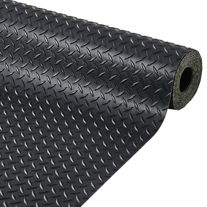 7.8 x 20 FT Garage Floor Mat, 2.8mm Thickened Flooring Roll Diamond Plate PVC Rubber Trailer Mat, Non-Slip Floor Protector Mat for Garage, Warehouse, Gyms, Trailer, SUV