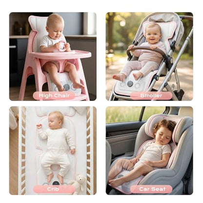 Pink Stroller Cooling Pad with Fan for Baby Girls, 10000mA Rechargeable Battery Baby Car Seat Cooling System for Backseat, Max 10H Ventilation 3 Speeds Cooling Mat Liner for Toddler Summer Essentials - color: Pink