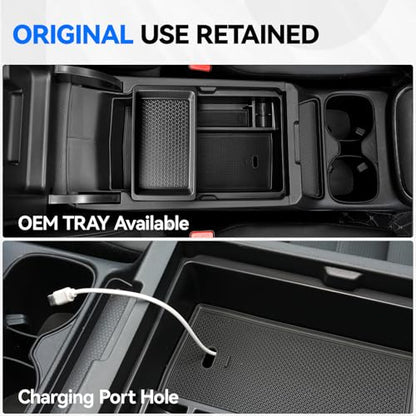 5PCS Center Console Organizer Tray for 2026 2025 2024 2023 Honda CRV Accessories, Armrest Storage Box and Drawer, Armrest Hidden Storage Box, Dashboard Organizer Tray and Cup Holder for Honda CR-V - style: fit for Honda CR-V 2023-2026