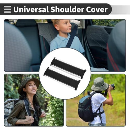 Black White Seat Belt Cover Pad Faux Leather 24cm Seatbelt Strap Cushion Shoulder Padding 2 Pcs - color: Black,White