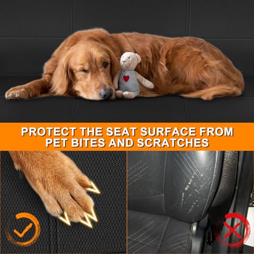Truck Bench Seat Cover Compatible with 1961-1987 Chevy C10/20 & K10/20, Heavy Duty Knitted Fabric with Sponge Seat Cushion, Black - color: black