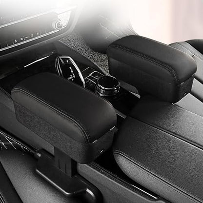 JEYODA Car Armrest Box with Cup Holder Car Central Liftable Armres Storage Organizer Box Arm Rest，Car Seat Gap Filler Organizer 1PC (Black) - color: Black