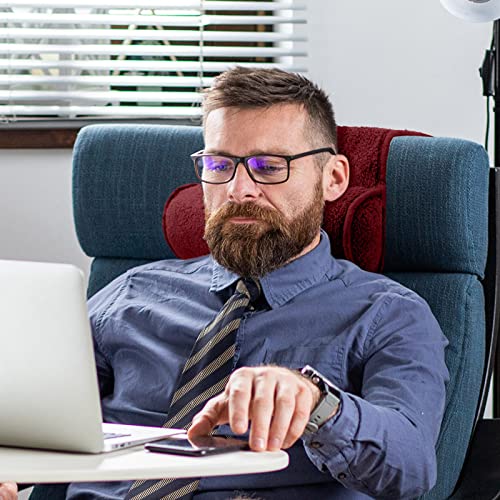 Weysat Recliner Pillow Neck Head Support Roll Non Slip Fleece Adjustable Neck Chair Headrest Cushion for Travel Home Office Recliner Couch Sofa Armchair Support and Pain Relief(Burgundy) - color: Burgundy