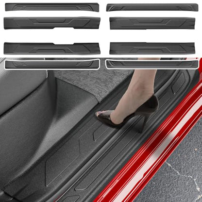 powoq 8Pcs Door Sill Protectors Compatible with 2022-2026 Toyota Tundra Door Sill Guard Threshold Protector Entry Guard Replacement for 2022-2026 Toyota Tundra Accessories - size: Compatible with 2022-2026 Toyota Tundra