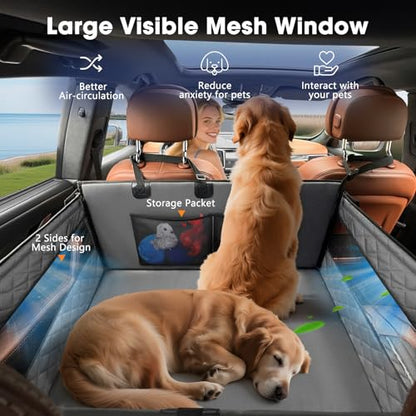 MIXJOY XL Dog Car Seat for Large Medium Dogs, Back Seat Extender for Pets, Waterproof Pet Carseat for Medium Sized Dog, Hammock for Pet, with Storage Pocket for Cars/SUV/Truck(XL) - size: XL