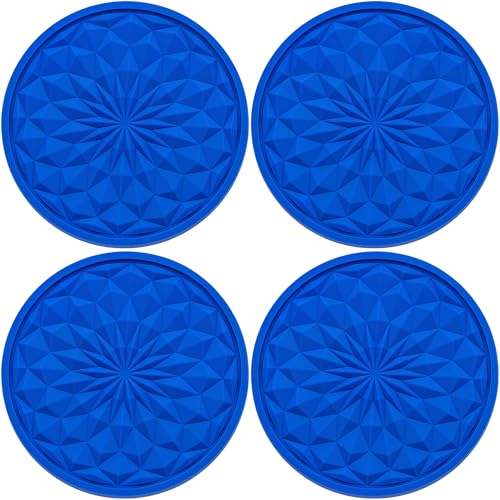 4 Pack Silicone Car Cup Holder Coaster – 2.75 Inch Non-Slip Drink Mat, Universal Fit for Most Vehicles – Cute & Functional Auto Accessories (Deep Blue) - color: Deep Blue, size: 4 pcs
