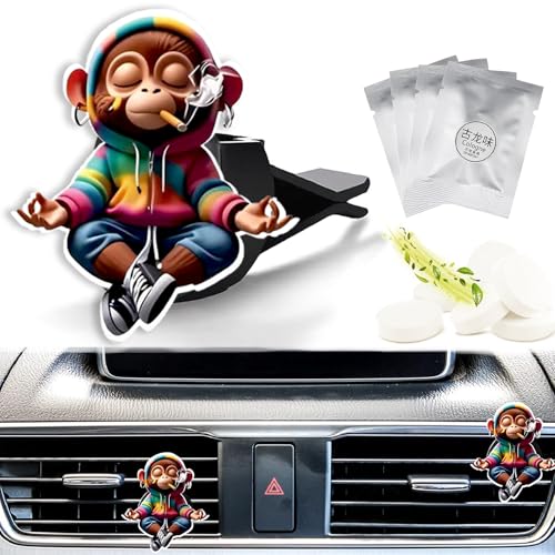 Cute Car Air Freshener Clips Monkey Car Vent Clip Monkey Cars Scents Cologne Air Conditioner Clip Auto Vent Interior Decoration Cars Accessories Monkeys Loves Gifts for Men Women - color: Monkey