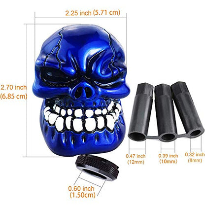 Skeleton Shifter Knobs Skull Gear Lever Handle Car Shift Head Fit Most Manual Automatic Transmission, Blue - color: Blue