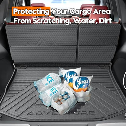 KUST Trunk Cargo Mat for Jeep Grand Cherokee 2011-2021, TPE Rubber Trunk Liner with Backrest Mat for Grand Cherokee Accessories All Weather Back Seat Protector Rear Cargo Liner Raised Edge - size: For 2011-2021 Grand Cherokee | Backrest Trunk Mat