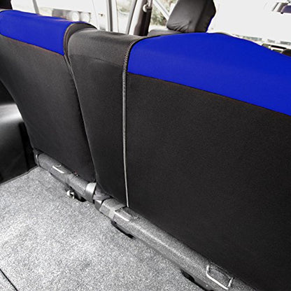 FH Group Full Cover Rear Bench Car Seat Cover – Universal Fit, Split Bench Design with Zipper, Compatible with 60/40 & 40/60 Split Seats, SUV & Van – Blue - color: Blue, style: Rear Set