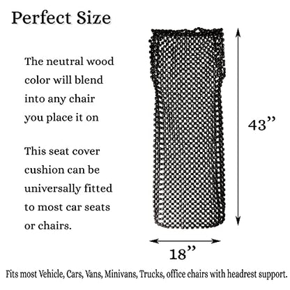 Zento Deals Bead Seat Cover Black Royal Wood Massage Cool Premium Comfort Cushion- Reduces Fatigue the Car or Truck or Your Office Chair