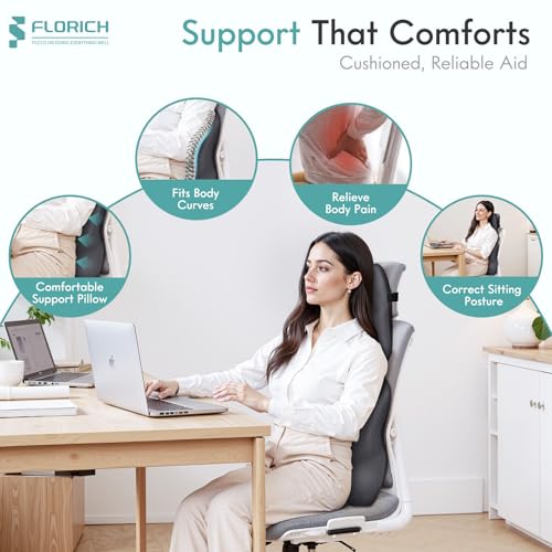 Car Lumbar Support Pillow and Neck Headrest Pillow for Office Chair, Ergonomic Memory Foam, Relieves Neck, Back Pain, Pressure-Relieving Back Support for Car, Office Chair & Wheelchair – Gray - color: Deepgray, size: Lumbar&Headrest Pillow