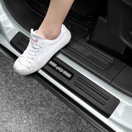 Hellet 4PCS Car Door Sill Protector for Ford 2021-2025 2026 Bronco Accessories (Not for Bronco Sport) Matte Black ABS Plastic Material Full Coverage Door Entry Guards - color: for Ford Bronco 2021-2026